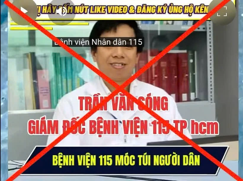 Hình ảnh của Giám đốc Bệnh viện Nhân dân 115 bị gán ghép sai sự thật. (Ảnh: CMH)