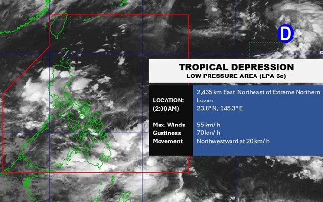 Áp thấp nhiệt đới gần Philippines khả năng cao mạnh thành bão hôm nay