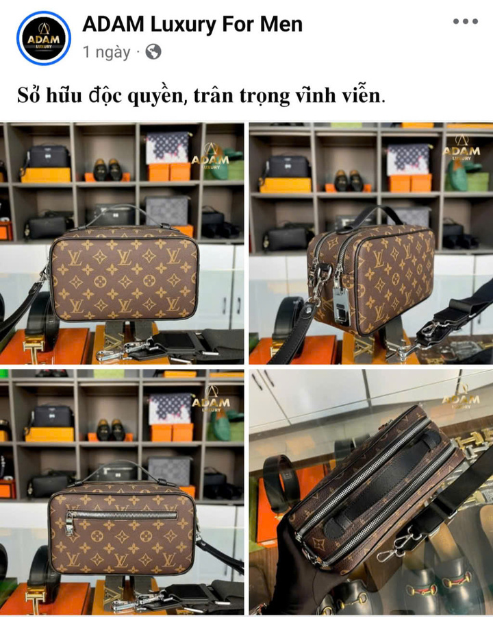 Một sản phẩm giả mạo thương hiệu được quảng cáo trên trang facebook ADAM Luxury For Men. Ảnh chụp màn hình