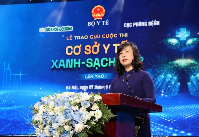 Bộ trưởng Bộ Y tế Đào Hồng Lan phát biểu tại lễ trao giải. Ảnh: Bộ Y tế