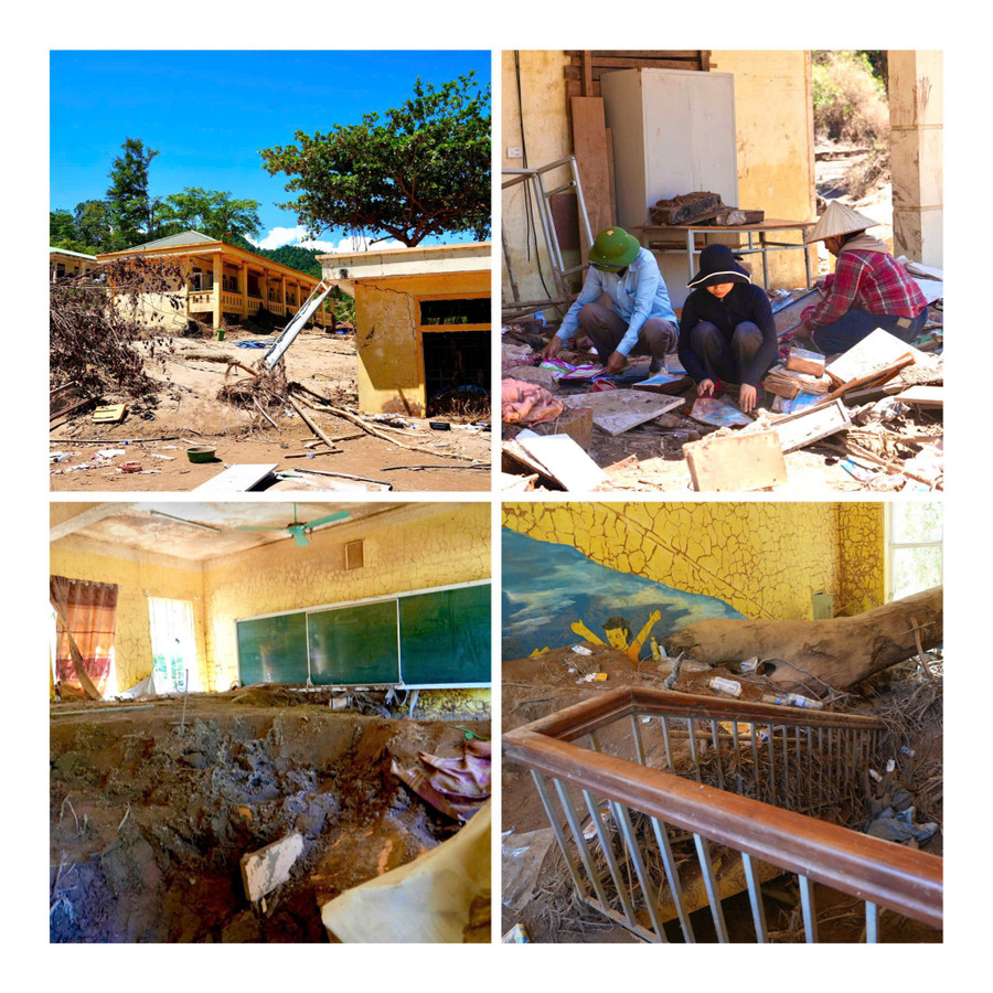 Trường Phổ thông DTBT Tiểu học Mỹ Lý 2 (Mỹ Lý, Nghệ An) đã hư hỏng hoàn toàn không thể sử dụng sau lũ. bao-dam-an-toan-truong-hoc-sau-lu-5.jpg