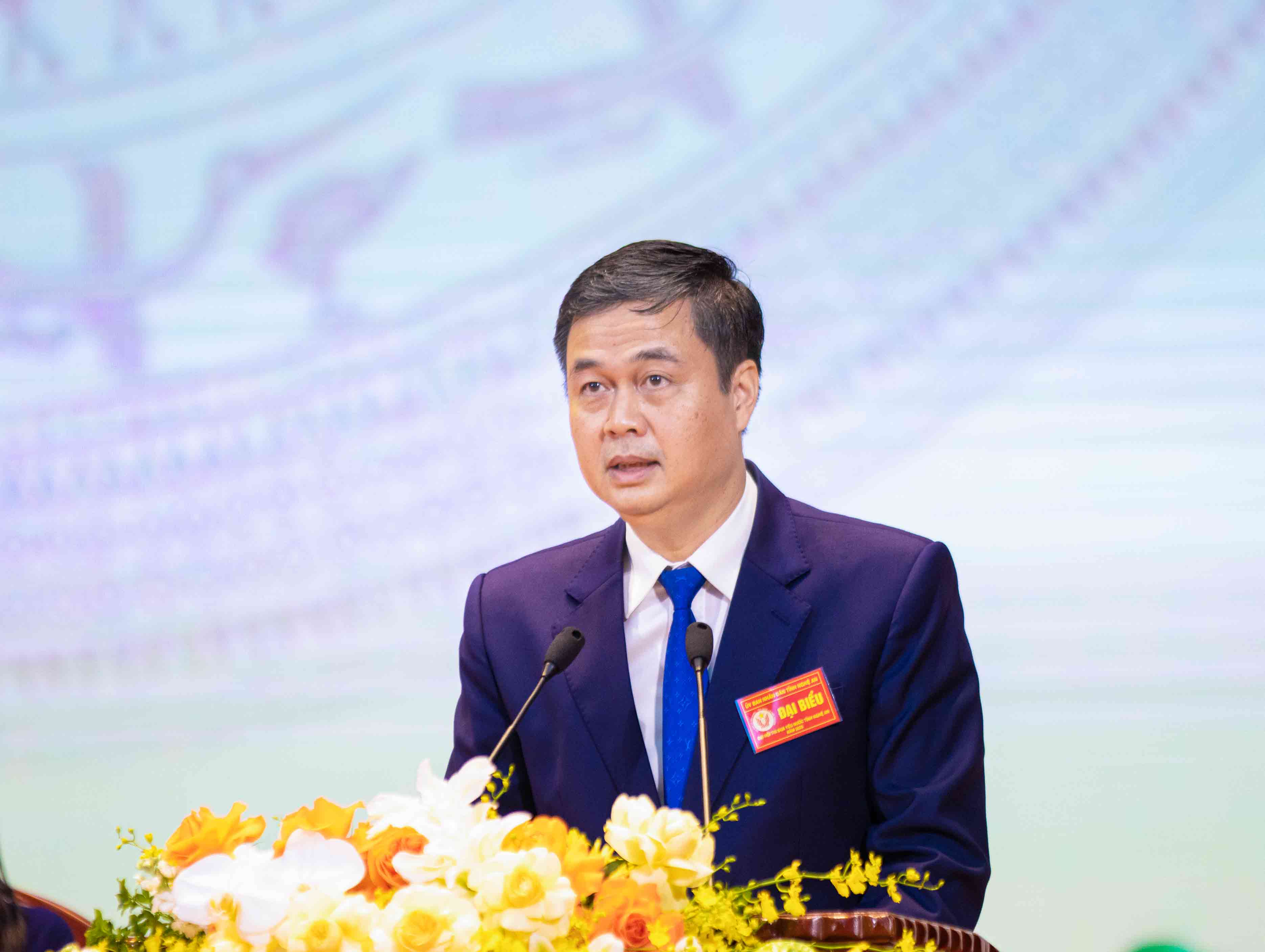 Ông Phạm Huy Giang - Ủy viên Thường trực Hội đồng Thi đua khen thưởng Trung ương, Trưởng Ban Thi đua - Khen thưởng Trung ương phát biểu chỉ đạo tại Đại hội. Ảnh: Duy Chương