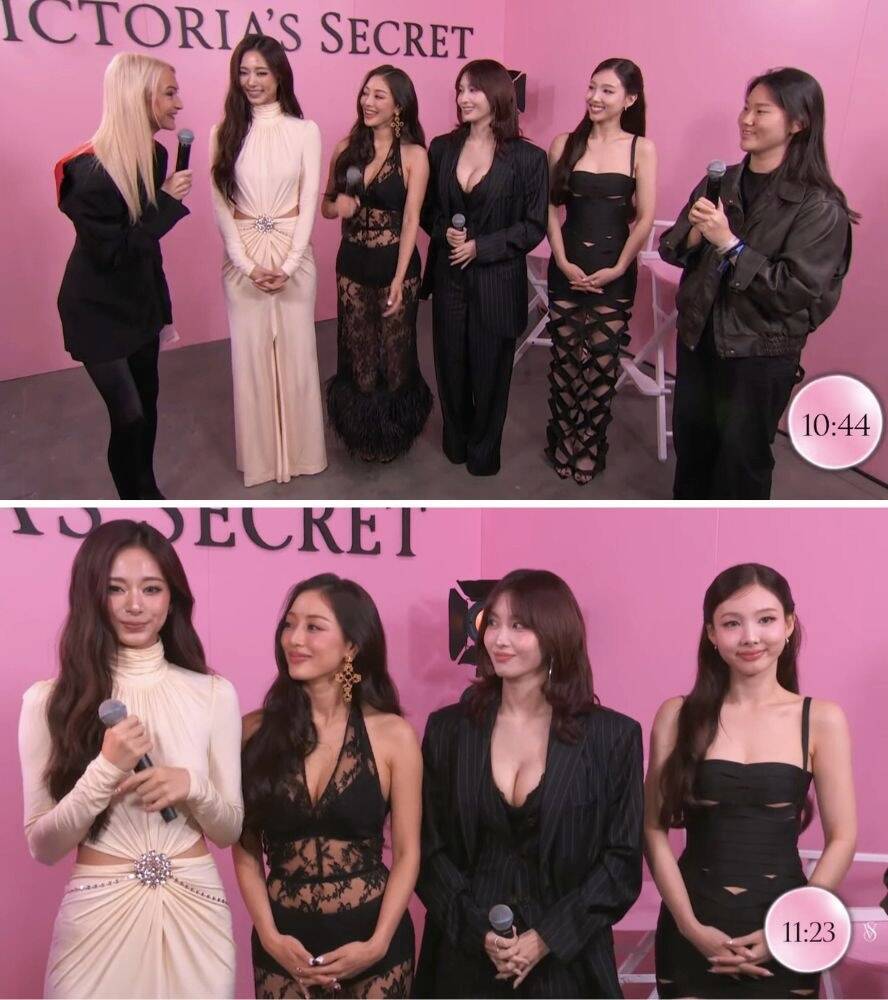 4 thành viên TWICE trên thảm hồng sự kiện. Ảnh: cắt từ video