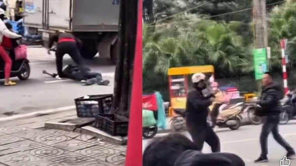 Mâu thuẫn giao thông người đàn ông đánh gục đối phương giữa đường