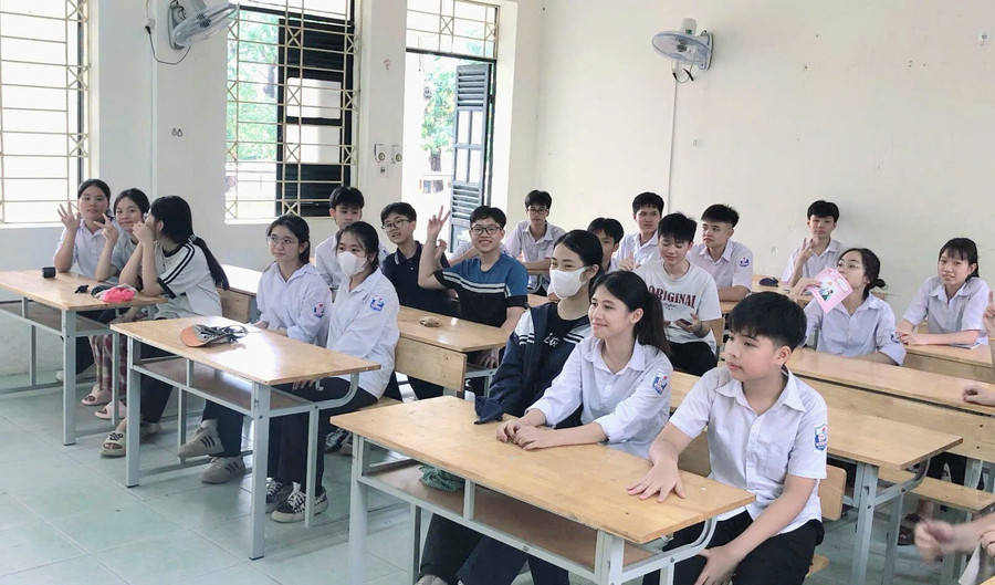 Học sinh lớp 9, Trường THCS Thanh Xuân (xã Nội Bài, Hà Nội). Ảnh: Đình Tuệ ha-noi-thi-vao-lop-10-cuoi-thang-6-2.jpg