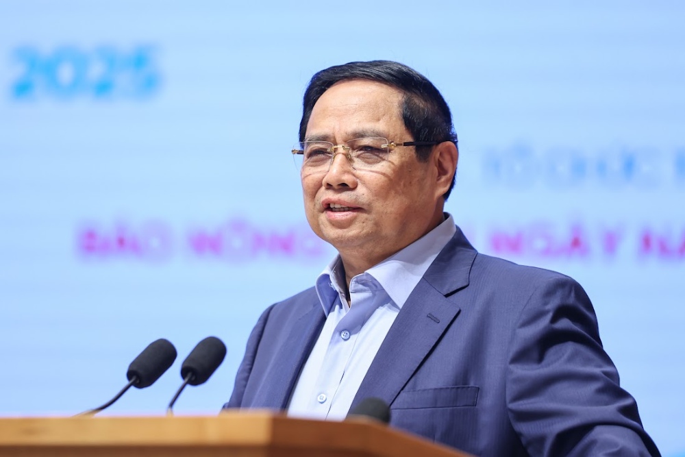 Ủy viên Bộ Chính trị, Thủ tướng Chính phủ Phạm Minh Chính phát biểu. Ảnh: VGP