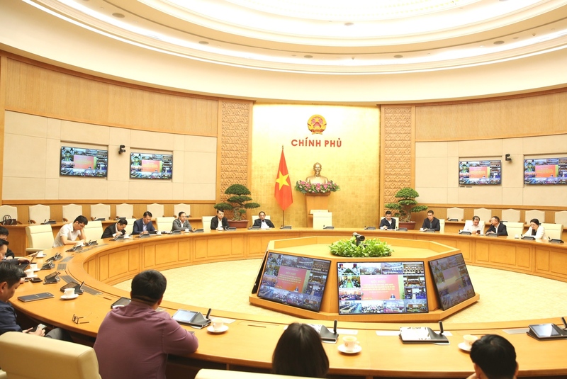 Hội nghị tại điểm cầu Văn phòng Chính phủ. Ảnh: VGP