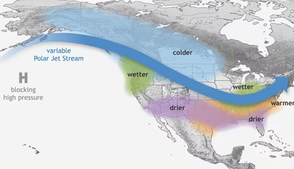 Khí hậu điển hình của La Nina. Ảnh: NOAA