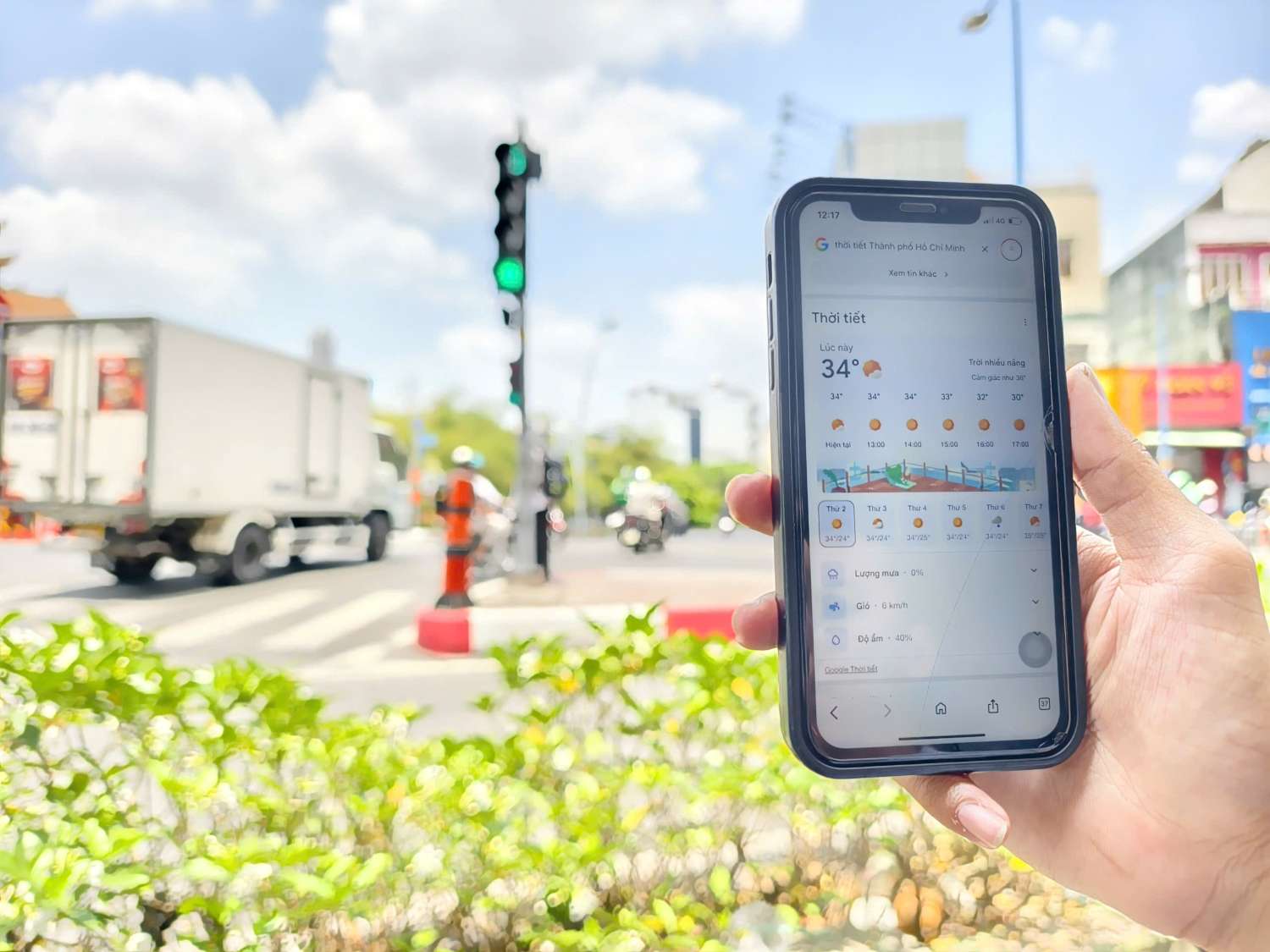 Nhiệt độ ghi nhận vào trưa ngày 30.3.