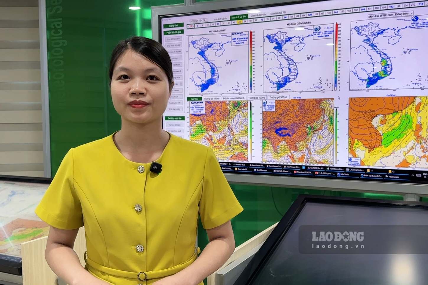 Bà Trần Như Quỳnh cung cấp thông tin dự báo diễn biến mưa ở cao nguyên Trung Bộ và Nam Bộ.