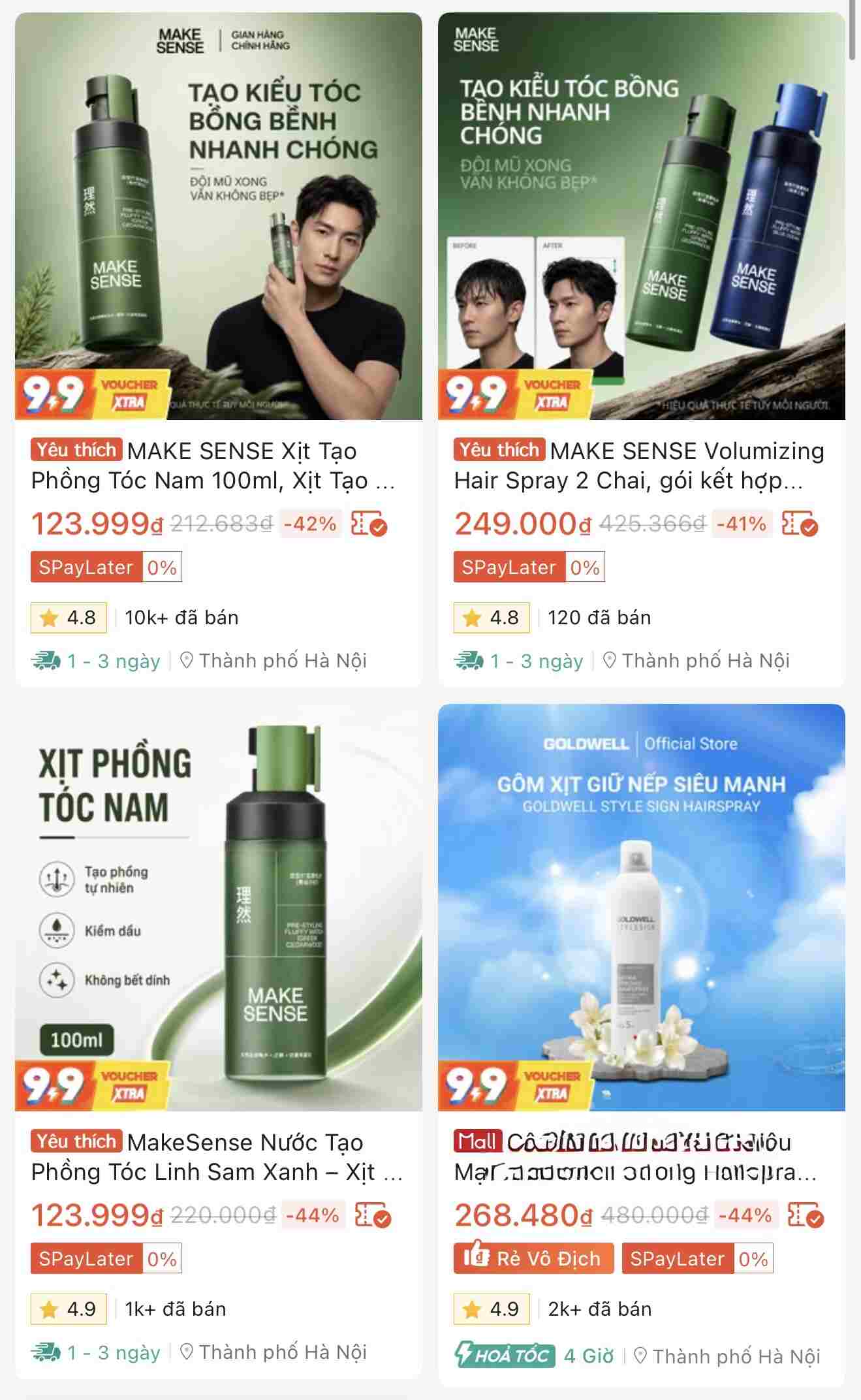 Xịt tóc nhãn hiệu Make Sense mang về nhiều lượt mua hàng cho người bán trên Shopee.