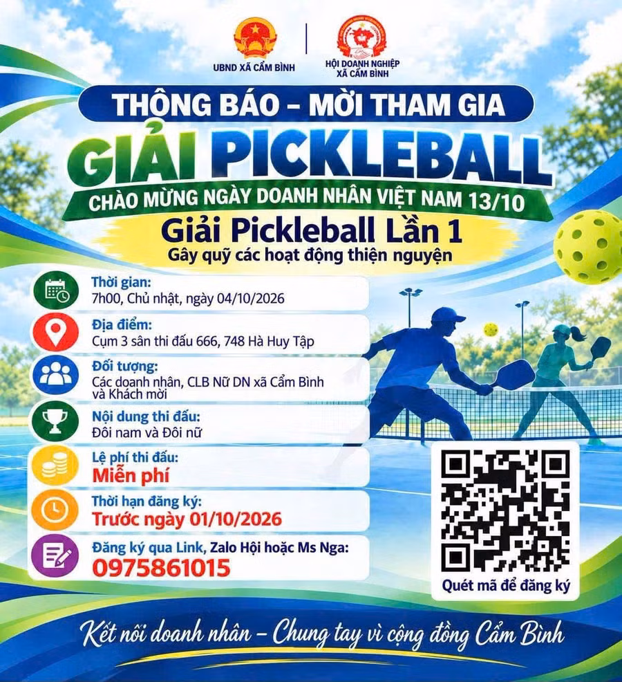 Vận động viên đăng ký tham gia giải bằng cách quét mã QR của Ban tổ chức. cam-binh-pick.jpg