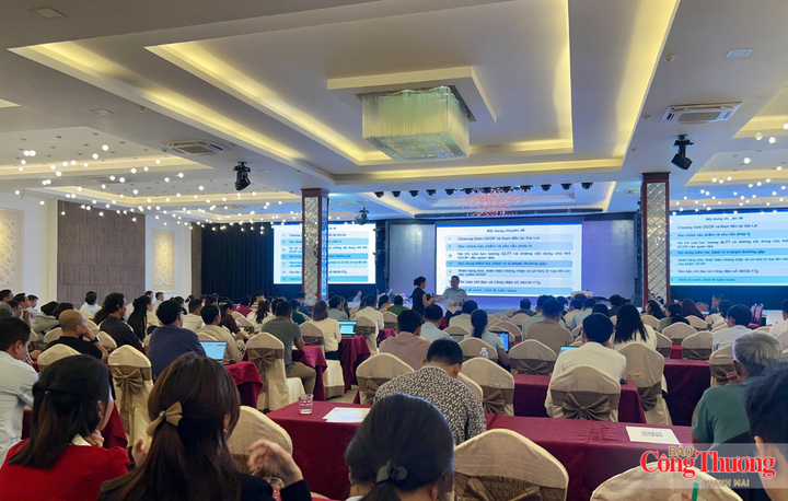 Quang cảnh Hội nghị tuyên truyền, phổ biến pháp luật trong hoạt động sản xuất, kinh doanh sản phẩm OCOP.