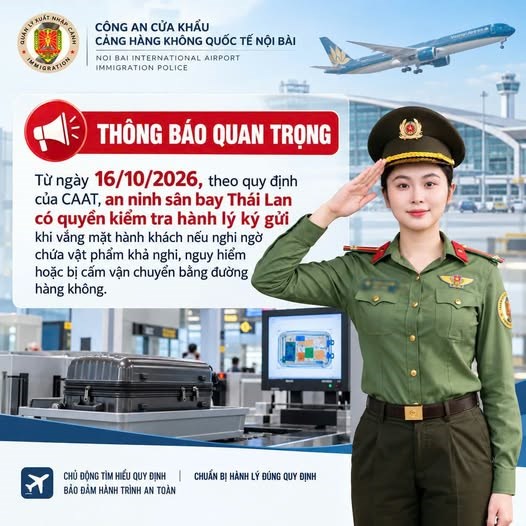 Thái Lan áp dụng quy định cho phép mở hành lý ký gửi kiểm tra khi khách vắng mặt